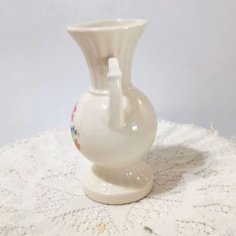 Royal Copley Porcelain Vase with a Floral Design with Handles ~Vintage~